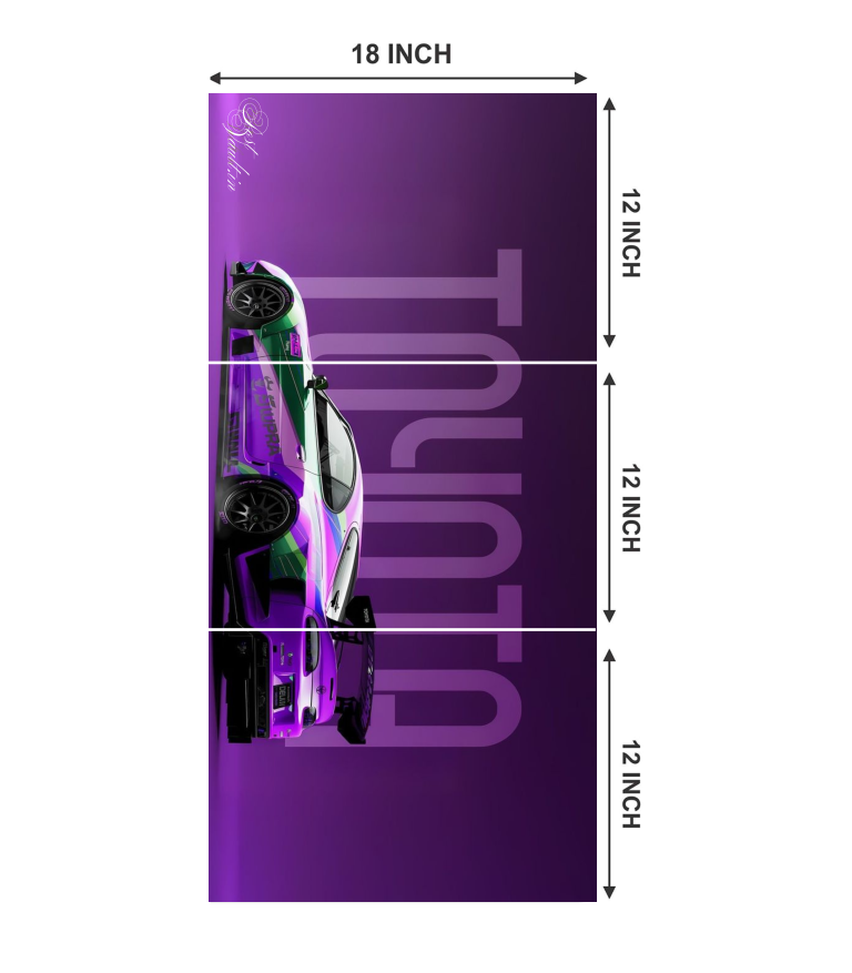 šļø Toyota Supra "Neon Drift" Widebody 3-Panel Split Poster Set