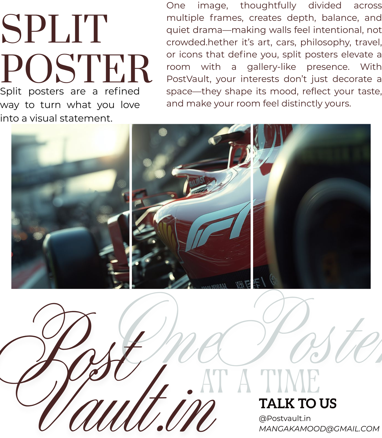 šļø Formula 1 "Grand Prix" 3-Panel Split Poster Set ā 300 GSM Premium A4