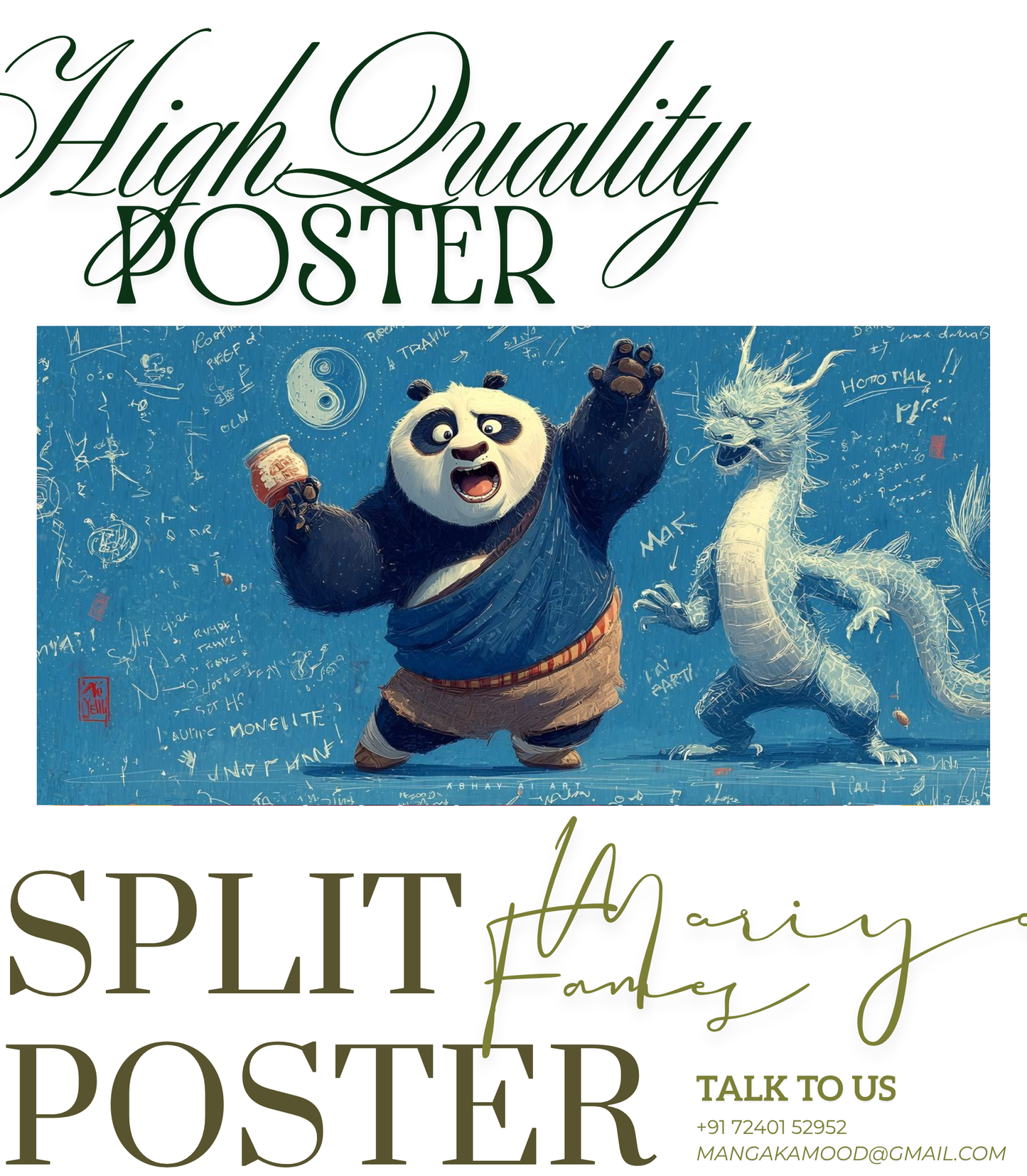 Kung Fu Panda "Dragon Warrior" 3-Panel Split Poster Set