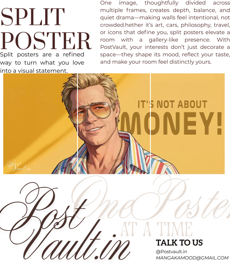 š¶ļø Tyler Durden "Not About Money" 3-Panel Split Poster Set