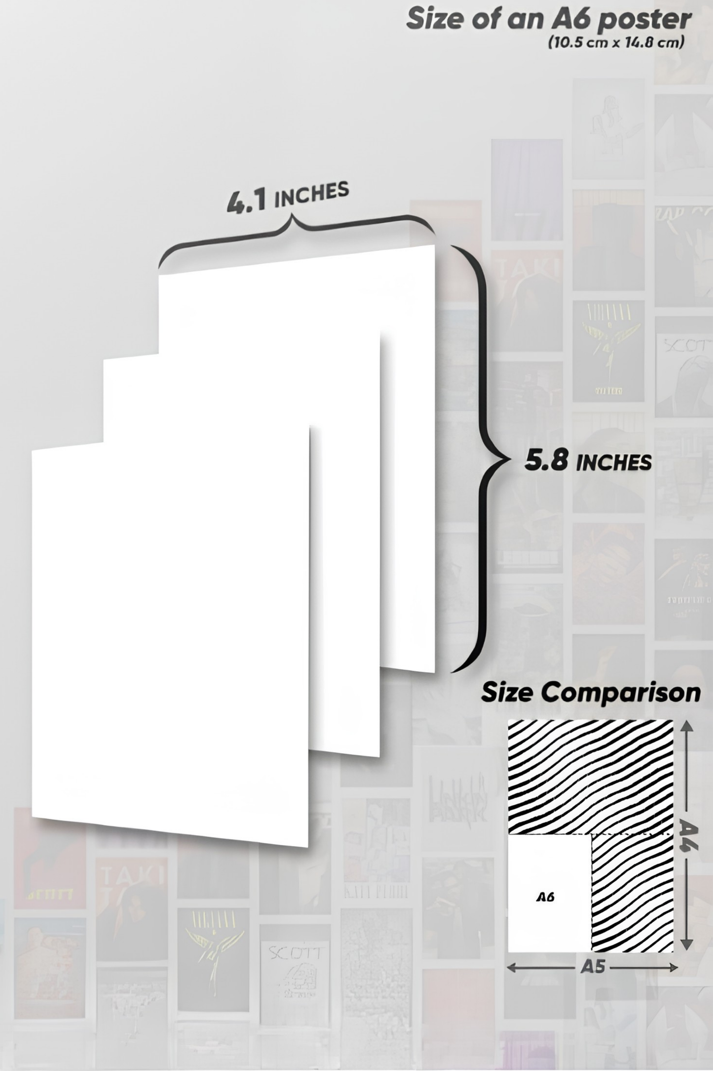 Basketball Hoops A6 Wall Collage Kit - 50 Pcs 4x6 Inch Premium 300 GSM WCA Aesthetic Room Decor
