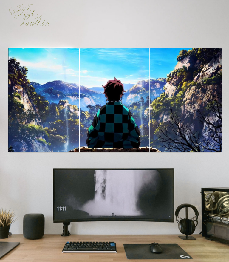 ⛰️ Demon Slayer "Tanjiro's Horizon" Scenic 3-Panel Split Poster Set