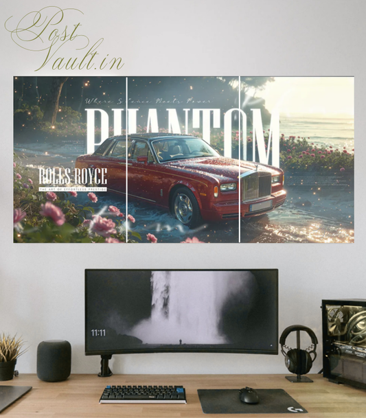 ✨ Classic Rolls-Royce Phantom "Ethereal Elegance" 3-Panel Split Poster Set