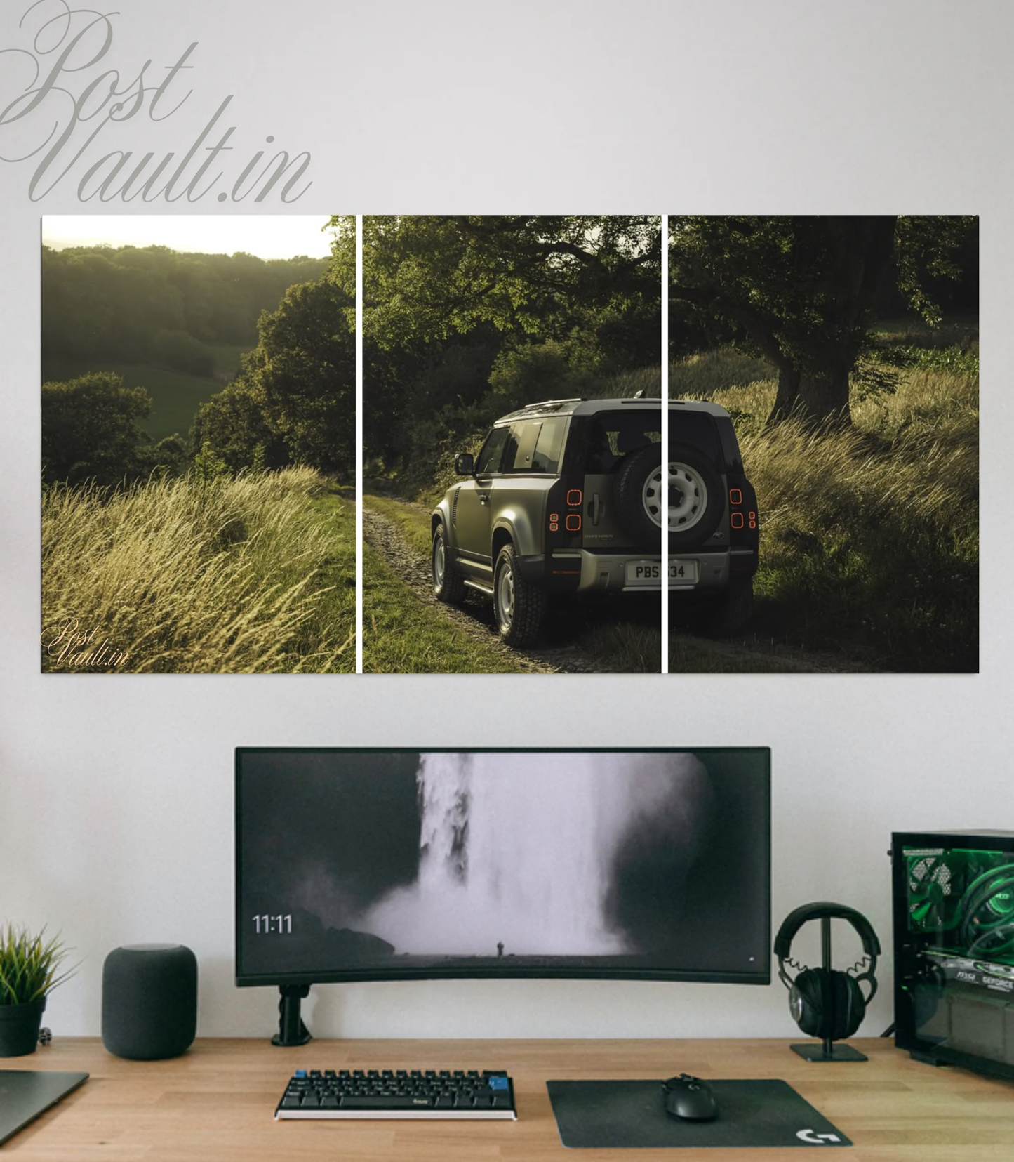 🚙 Land Rover Defender "Wilderness Expedition" 3-Panel Split Poster Set A4
