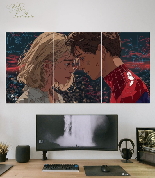 🕸️ Spider-Man & Gwen "Across the Stars" Artistic 3-Panel Split Poster Set
