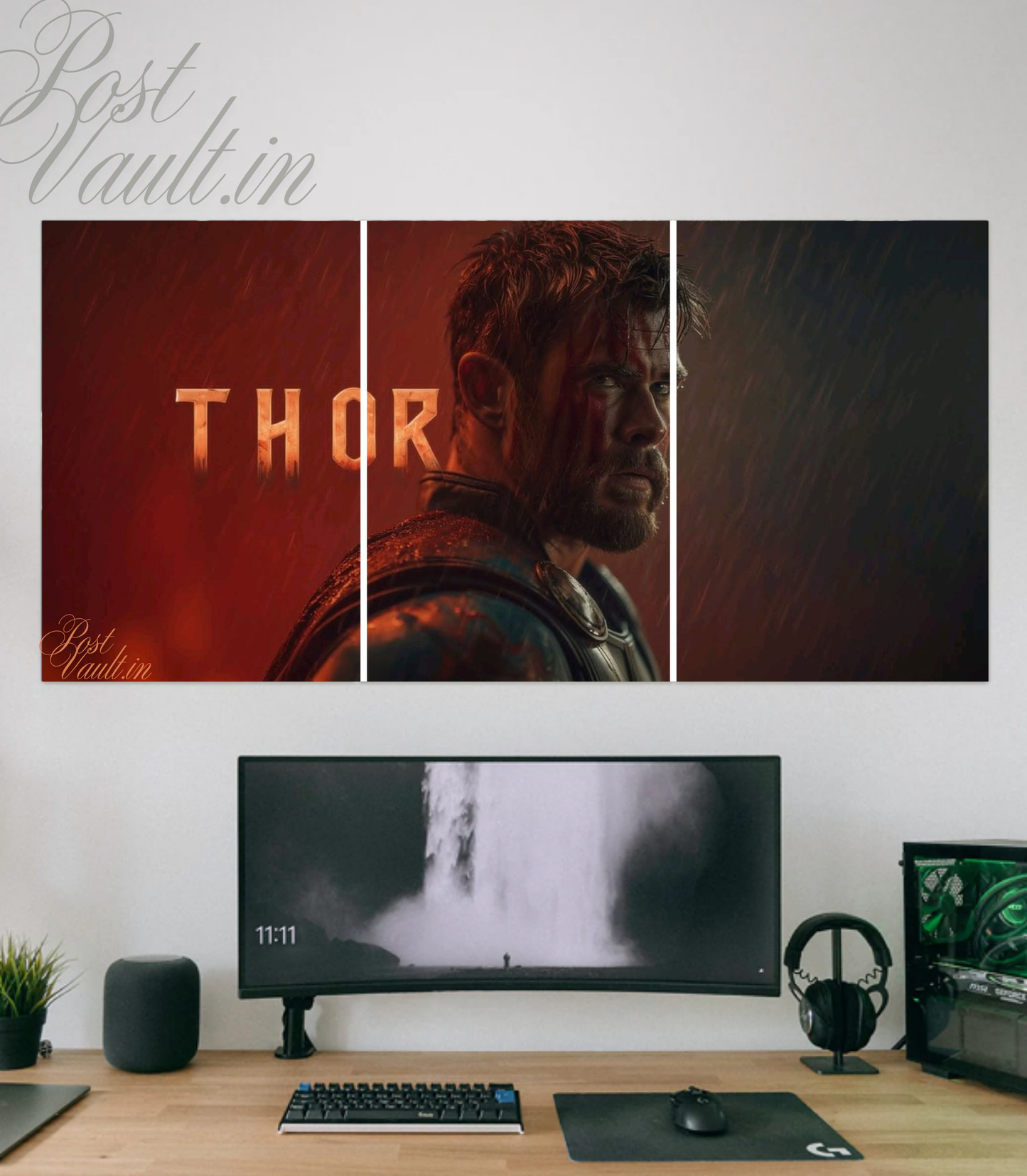 ⚡ Thor "God of Thunder" Cinematic 3-Panel Split Poster Set A4