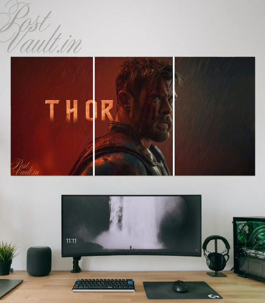 ⚡ Thor "God of Thunder" Cinematic 3-Panel Split Poster Set A4