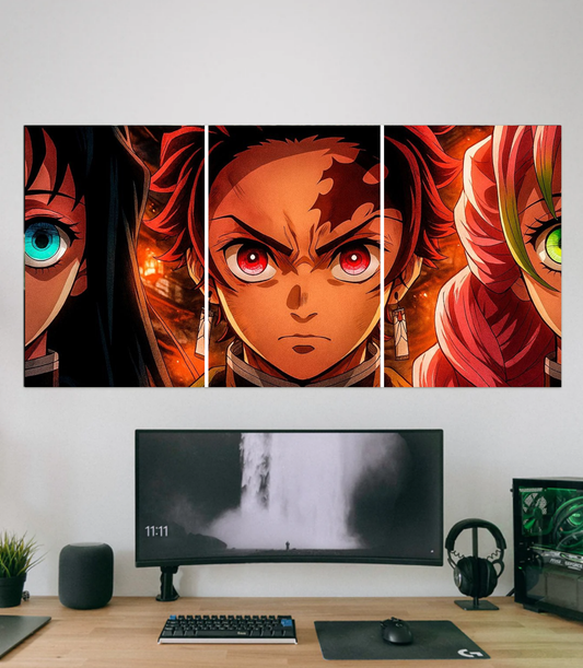 Demon Slayer "Swordsmith Village" 3-Panel Split Poster Set