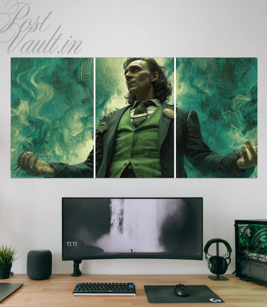 🐍 Loki "Glorious Purpose" Cinematic 3-Panel Split Poster Set A4
