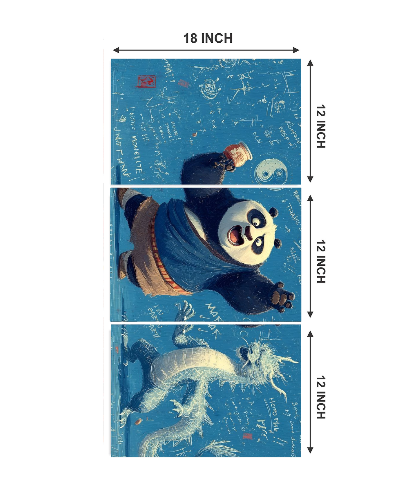Kung Fu Panda "Dragon Warrior" 3-Panel Split Poster Set