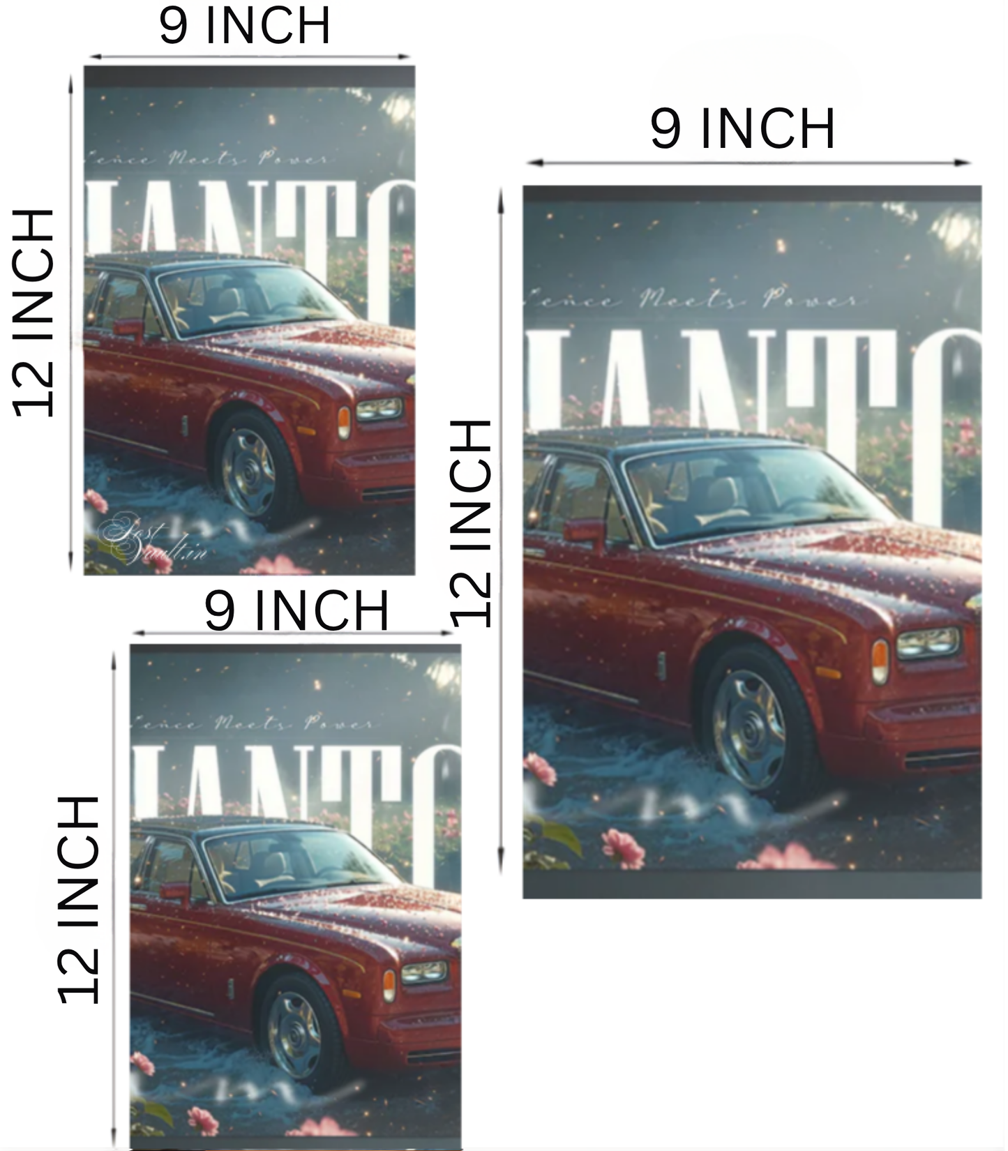 ✨ Classic Rolls-Royce Phantom "Ethereal Elegance" 3-Panel Split Poster Set