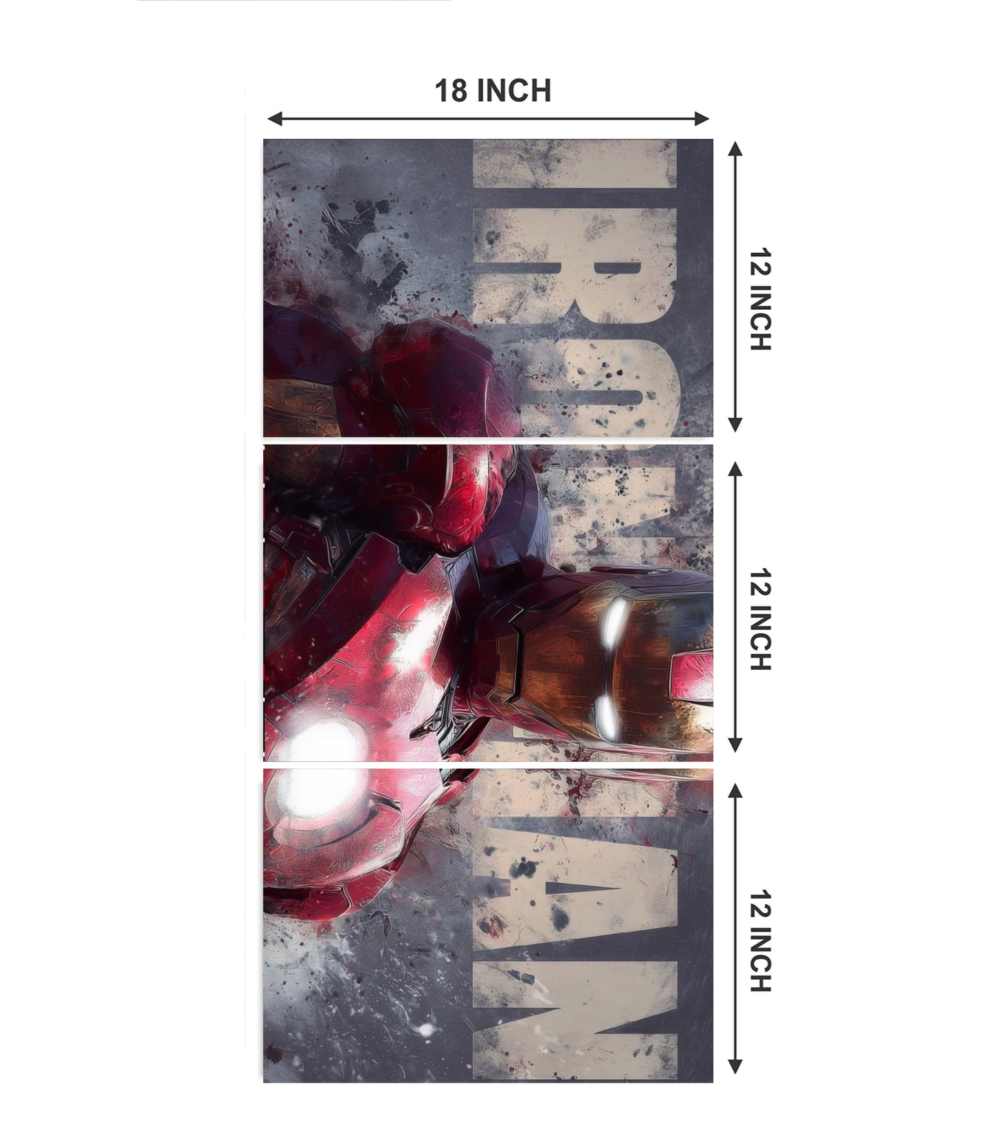 🦾 Iron Man "Armored Avenger" 3-Panel Split Poster – 300 GSM Premium Set