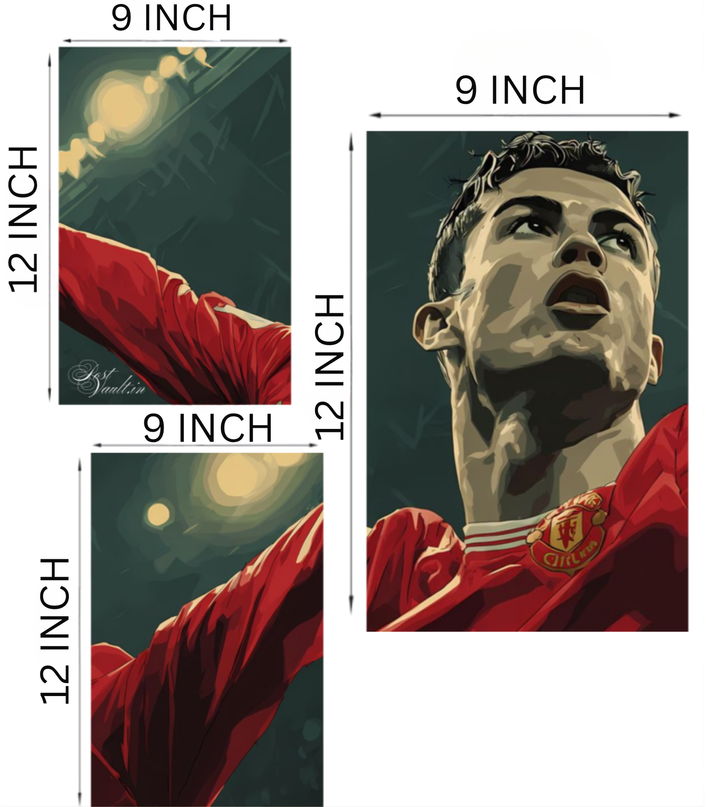 ⚽ Cristiano Ronaldo "CR7 Legacy" Cinematic 3-Panel Split Poster Set