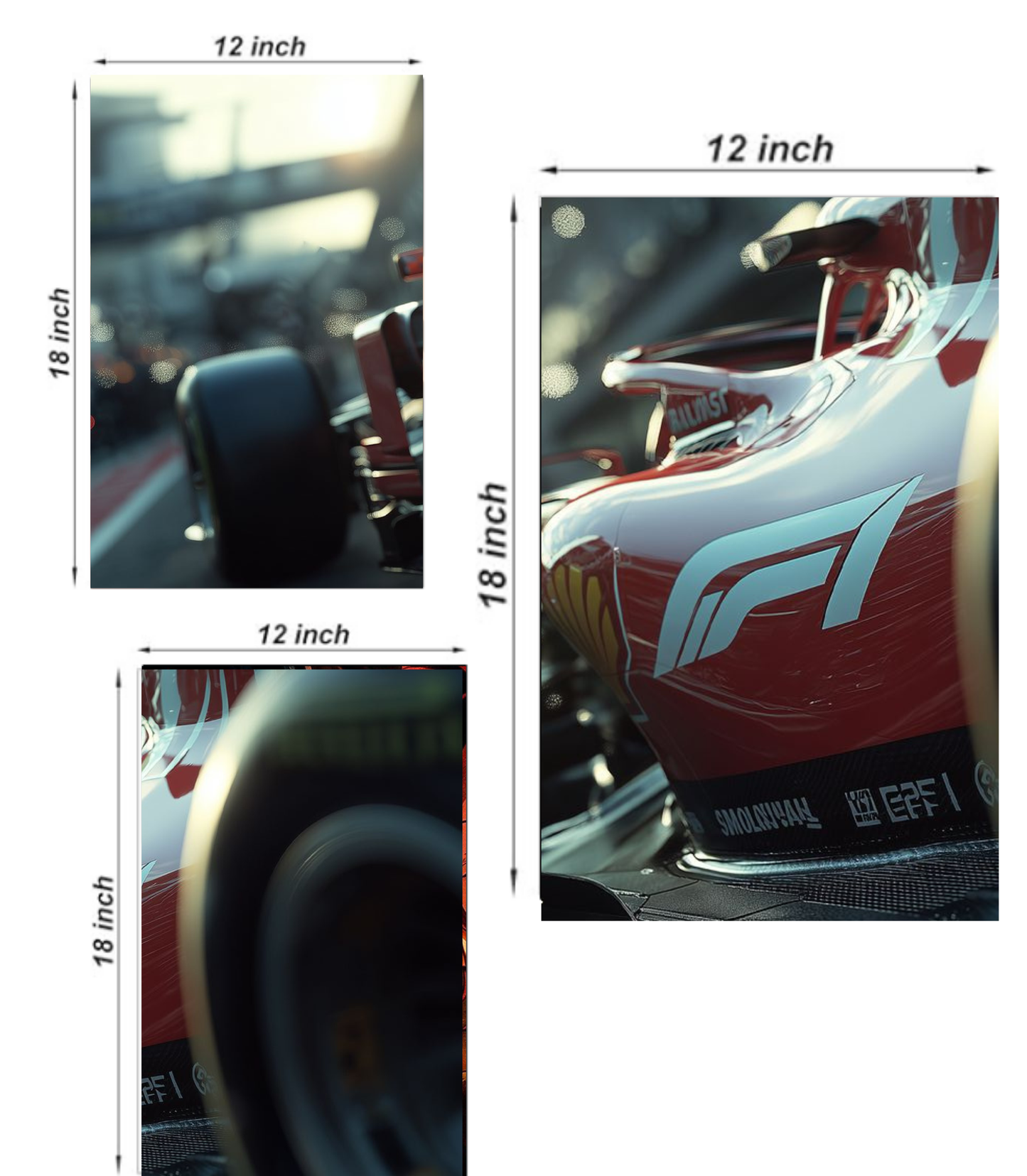 Formula 1 "Grand Prix" 3-Panel Split Poster Set – 300 GSM Premium