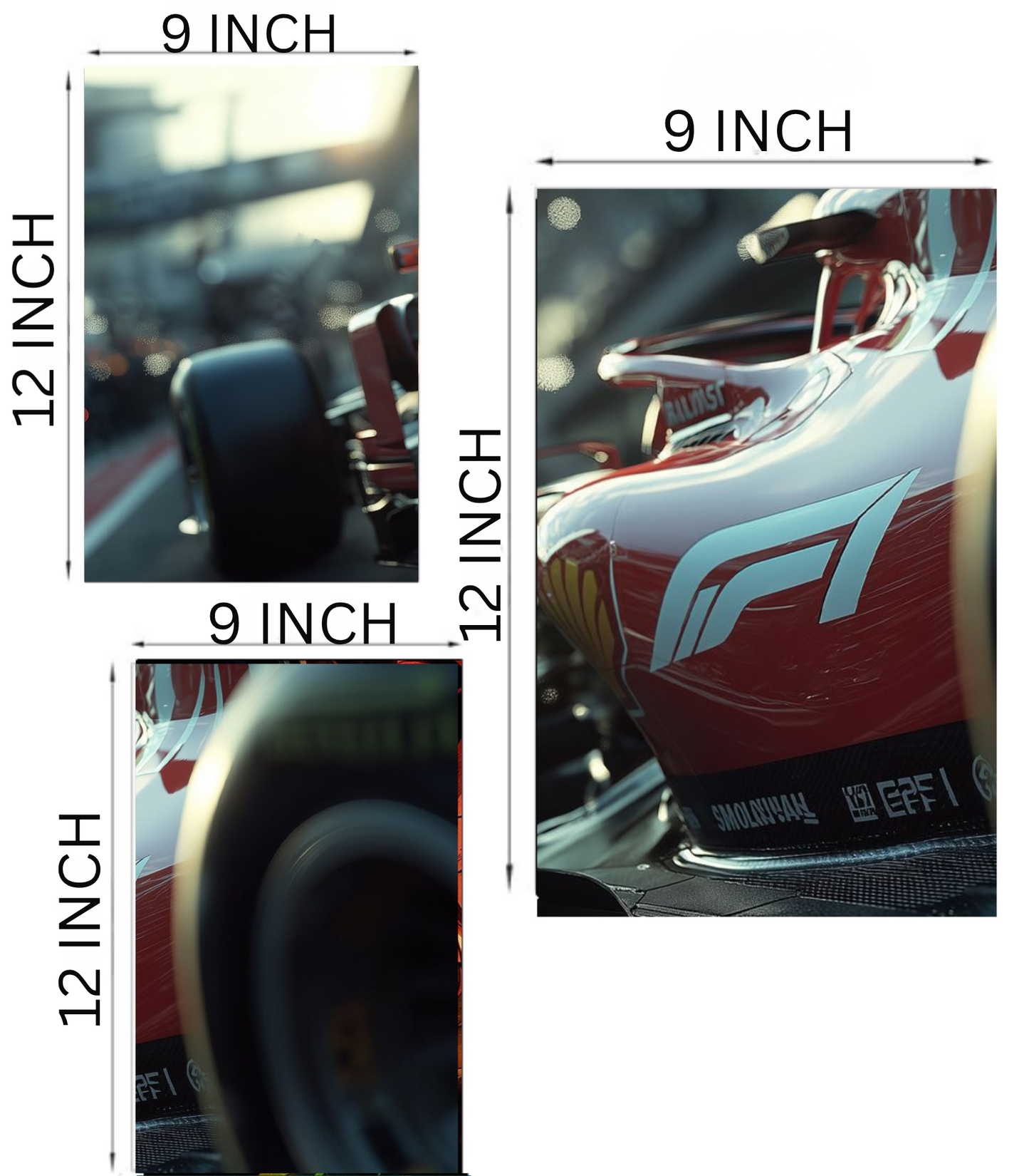 🏎️ Formula 1 "Grand Prix" 3-Panel Split Poster Set – 300 GSM Premium A4