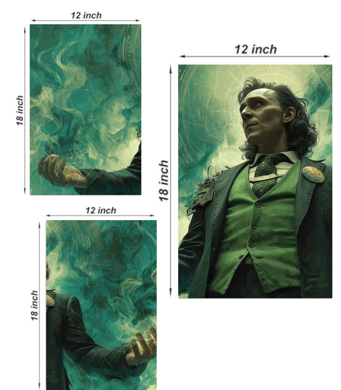 🐍 Loki "Glorious Purpose" Cinematic 3-Panel Split Poster Set