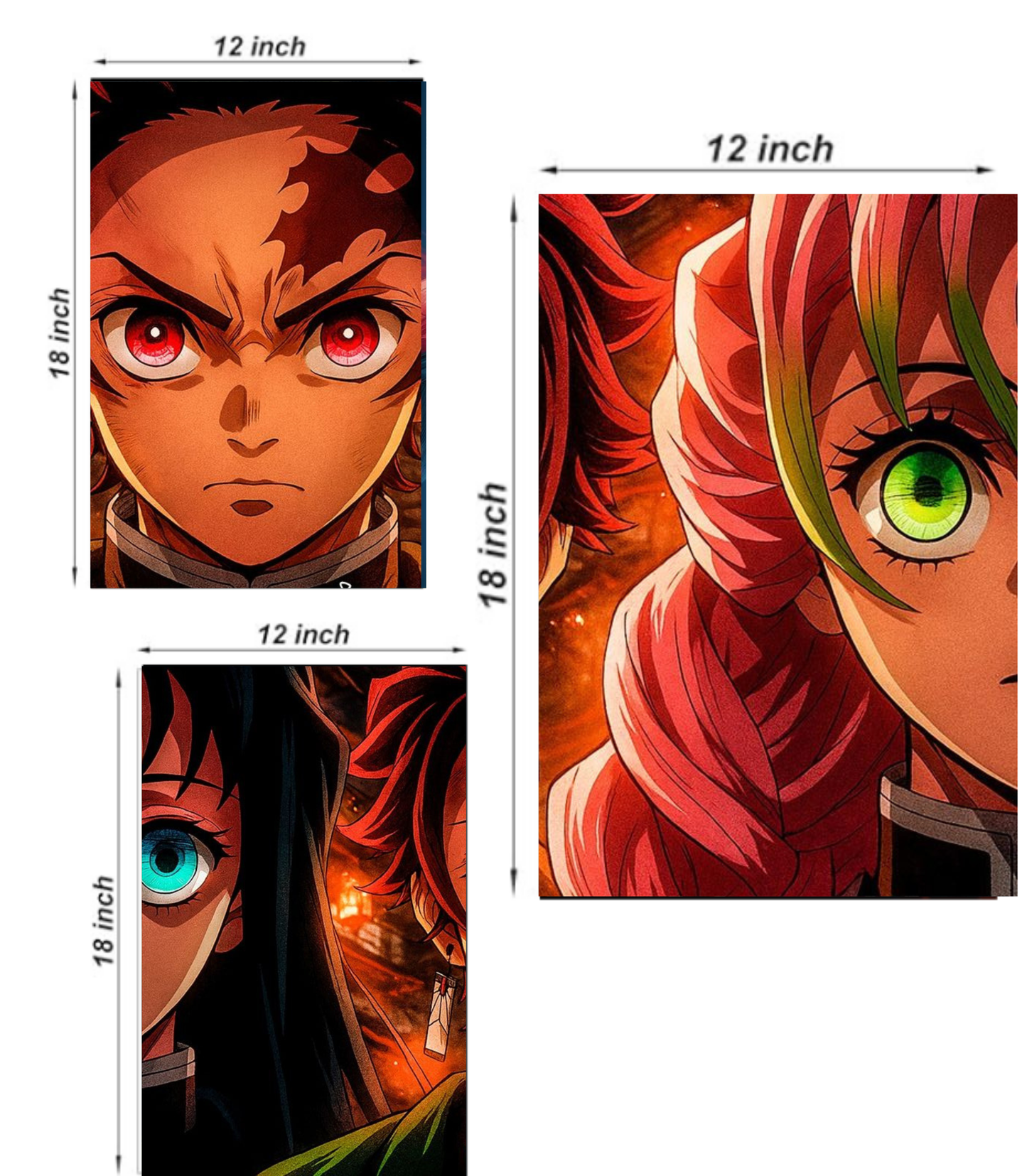 Demon Slayer "Swordsmith Village" 3-Panel Split Poster Set