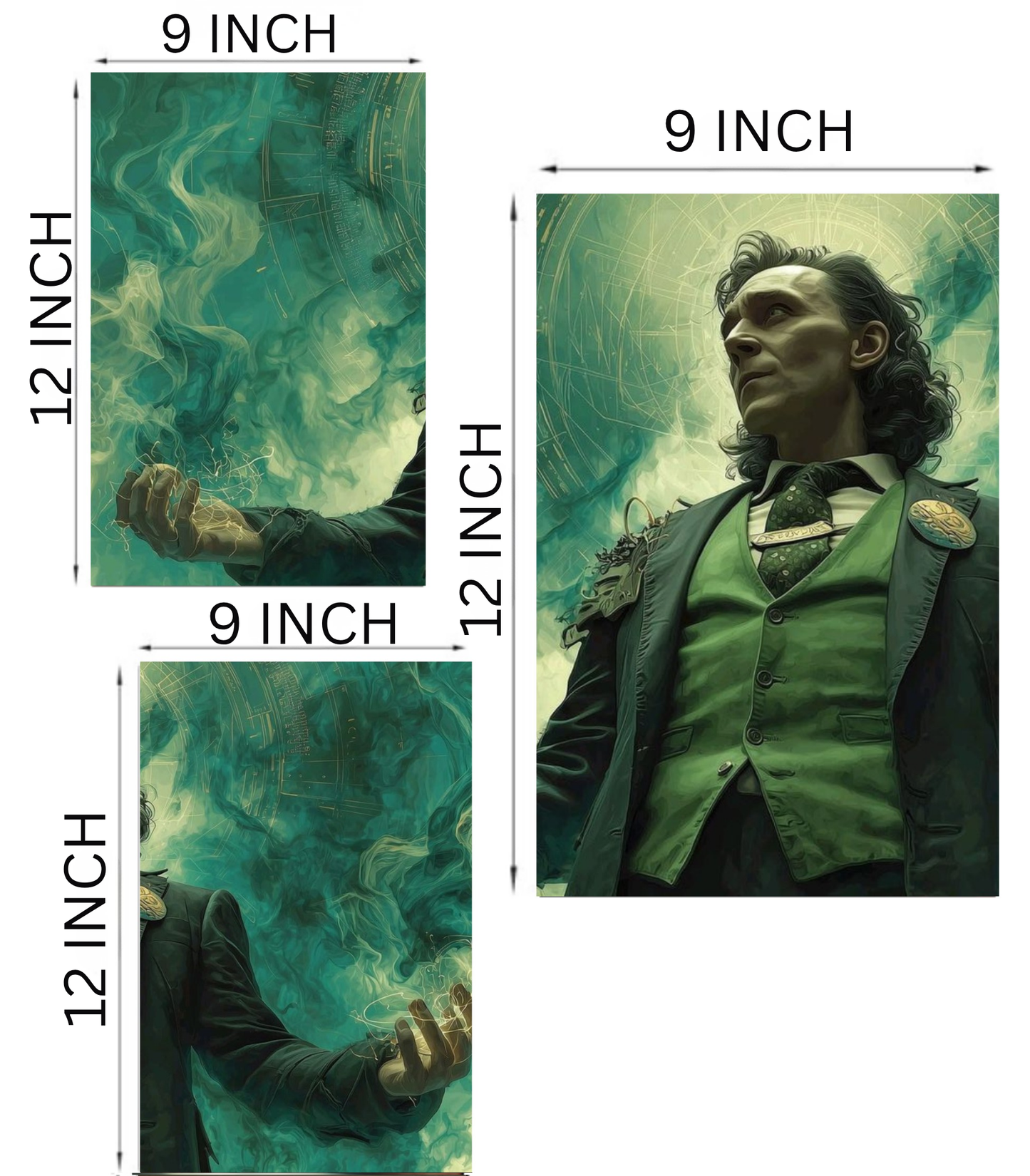 🐍 Loki "Glorious Purpose" Cinematic 3-Panel Split Poster Set A4