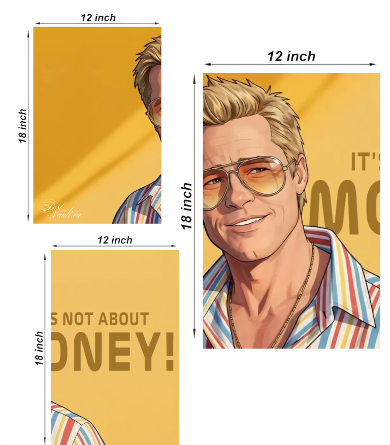 🕶️ Tyler Durden "Not About Money" 3-Panel Split Poster Set