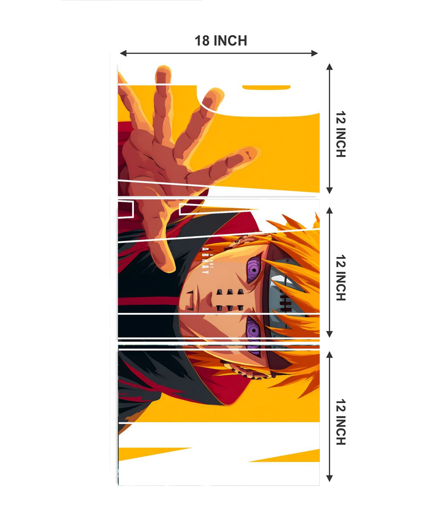 Pain (Akatsuki) Graphic Typography 3-Panel Split Poster Set
