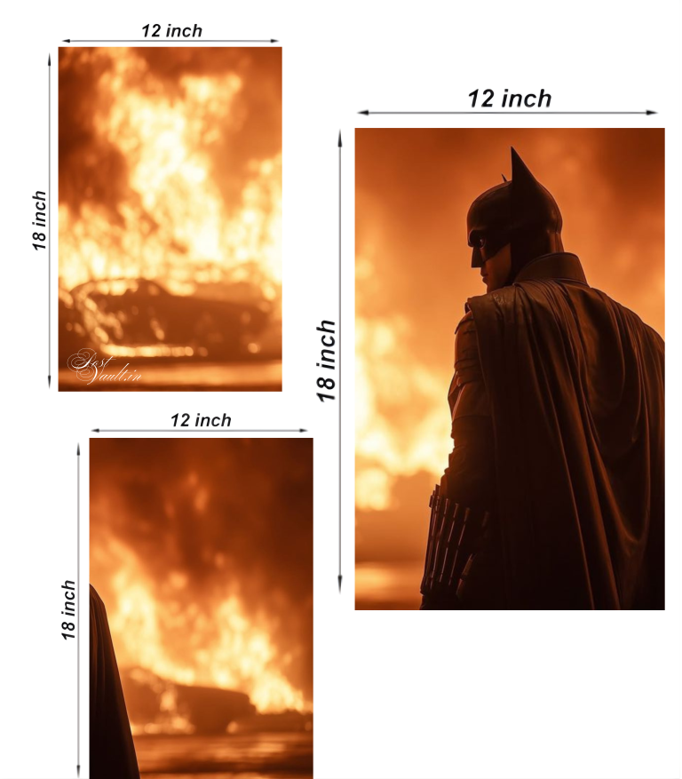 🦇 The Batman "Out of the Fire" Cinematic 3-Panel Split Poster Set