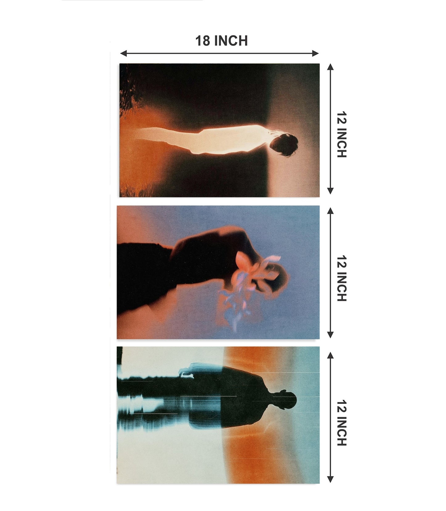 🌌 Abstract Aesthetic Silhouettes 3-Panel Split Poster Set