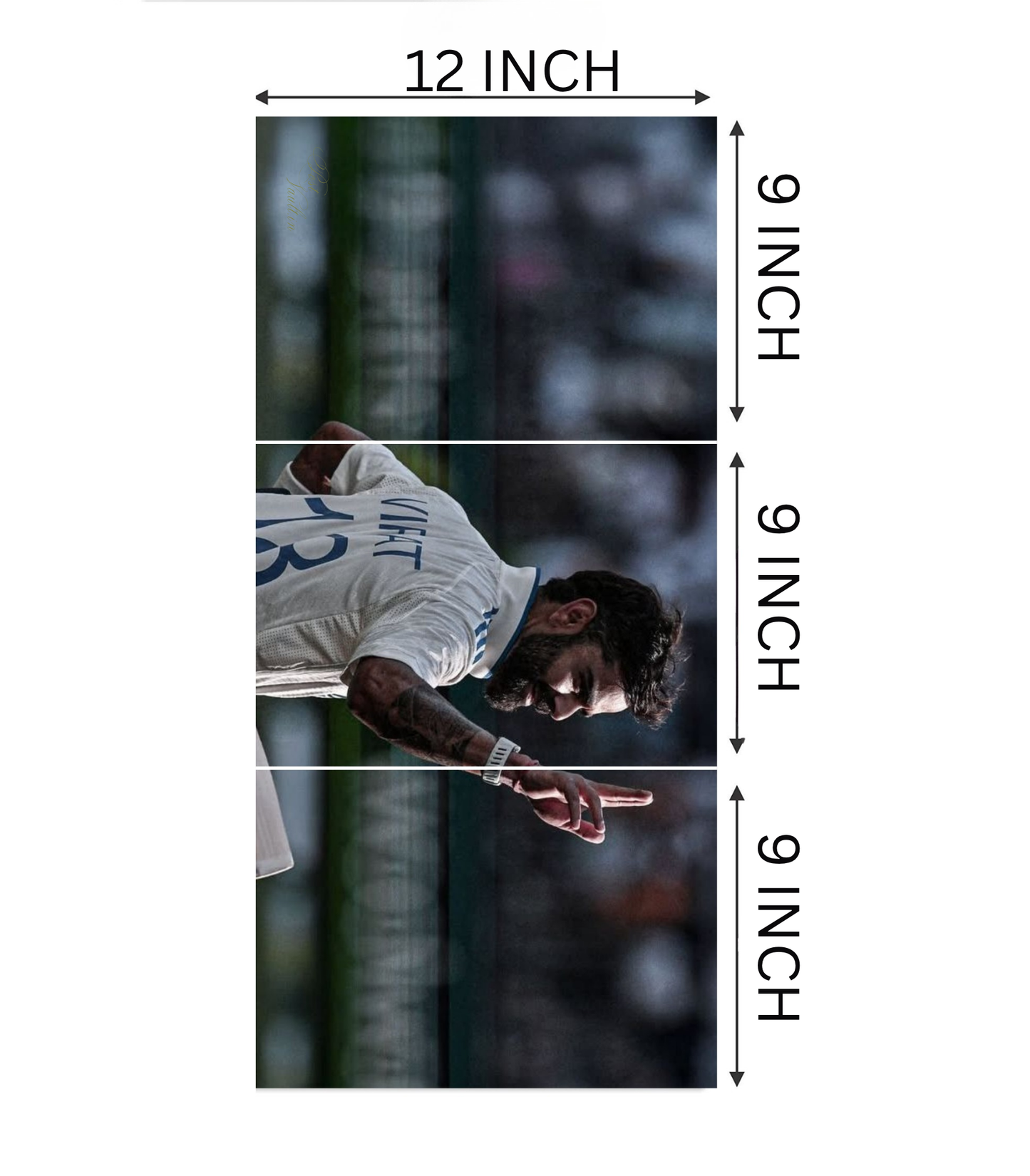 🏏 Virat Kohli "King Kohli" Cinematic 3-Panel Split Poster Set A4