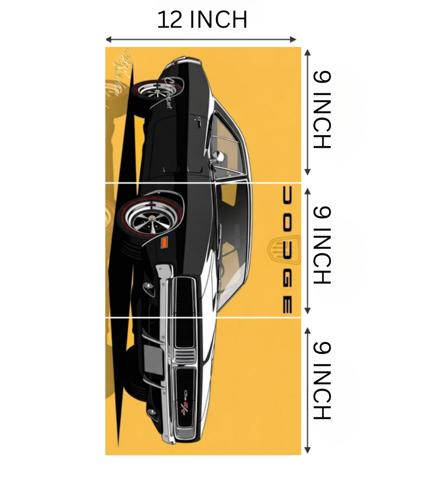 🏁 Classic Dodge Charger "Vintage Muscle" 3-Panel Split Poster Set