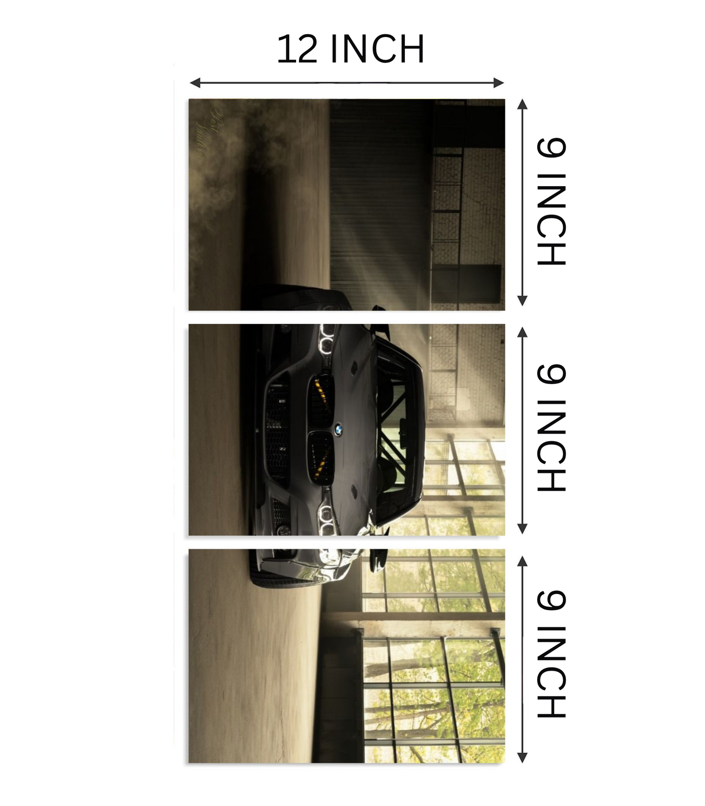 🏎️ Dark BMW "Industrial Stance" Cinematic 3-Panel Split Poster Set A4