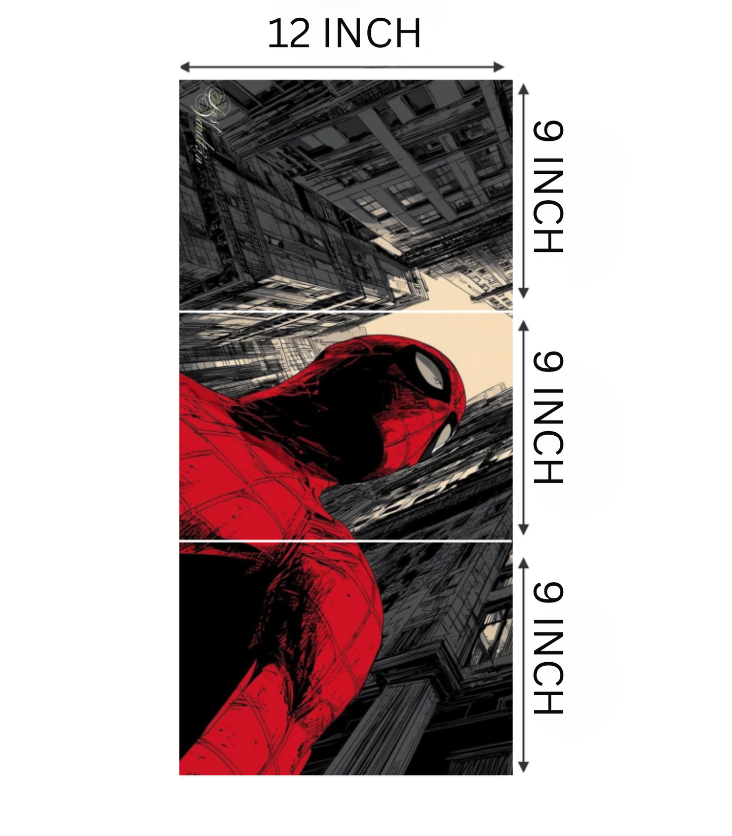 🕷️ Spider-Man "Concrete Jungle" Comic Sketch 3-Panel Split Poster Set