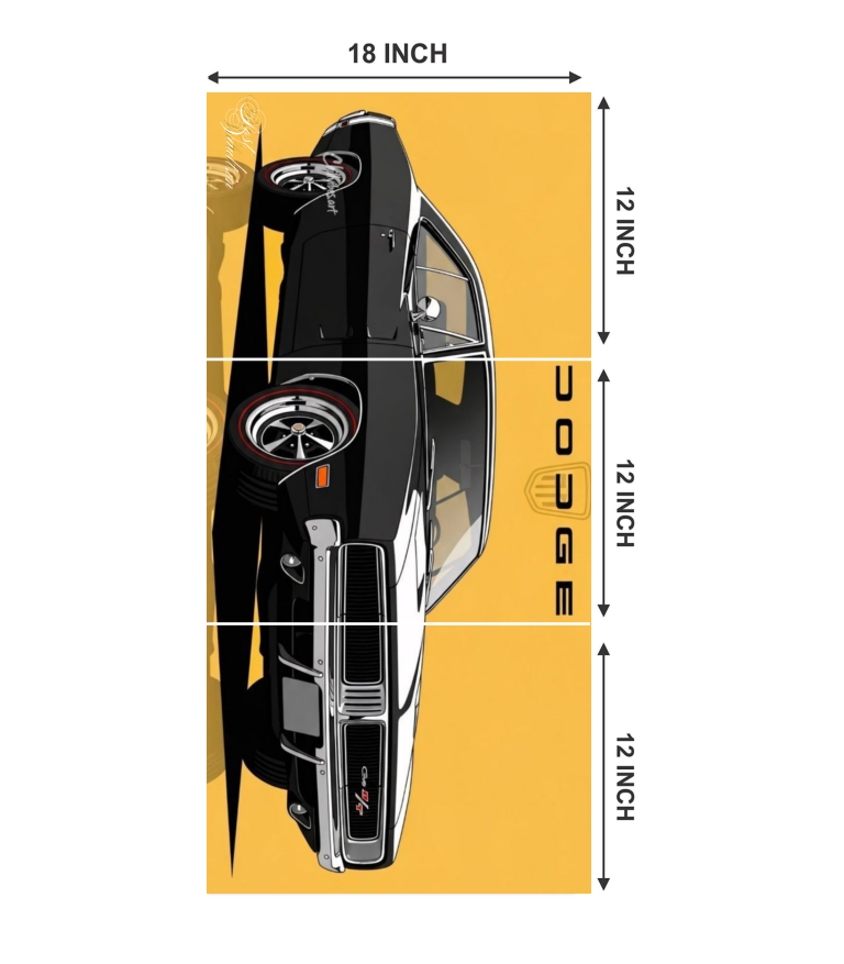 🏁 Classic Dodge Charger "Vintage Muscle" 3-Panel Split Poster Set