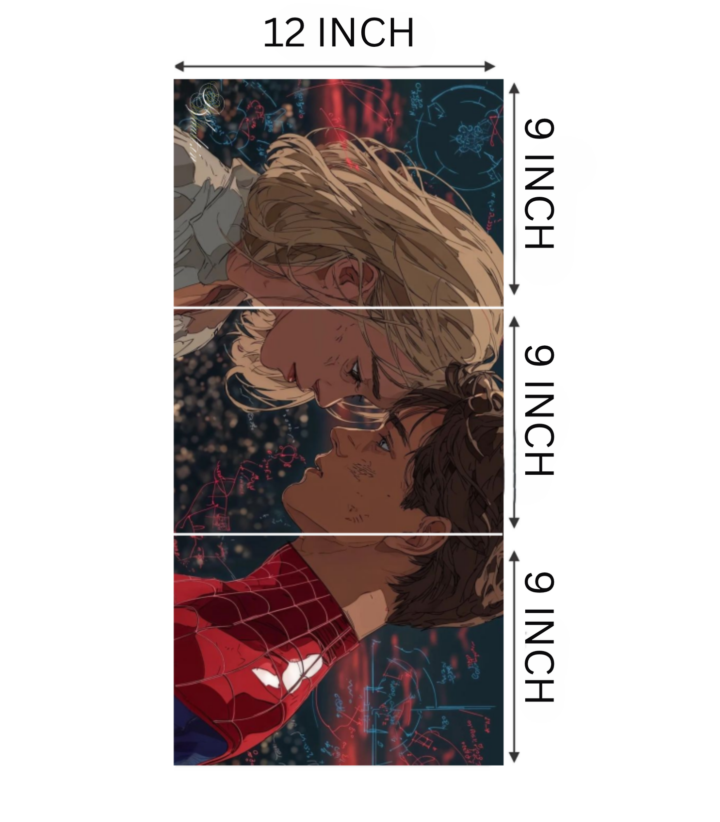🕸️ Spider-Man & Gwen "Across the Stars" Artistic 3-Panel Split Poster Set