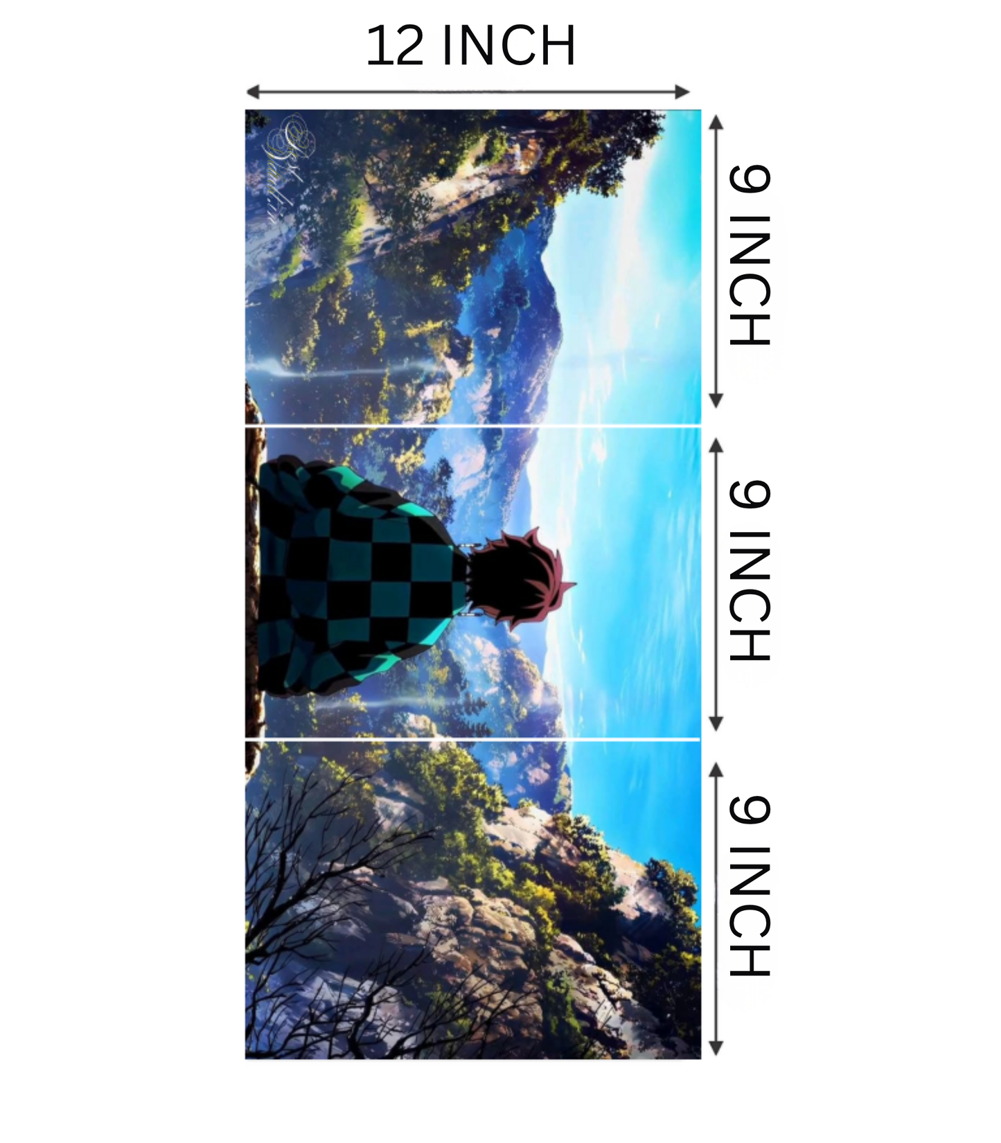 ⛰️ Demon Slayer "Tanjiro's Horizon" Scenic 3-Panel Split Poster Set