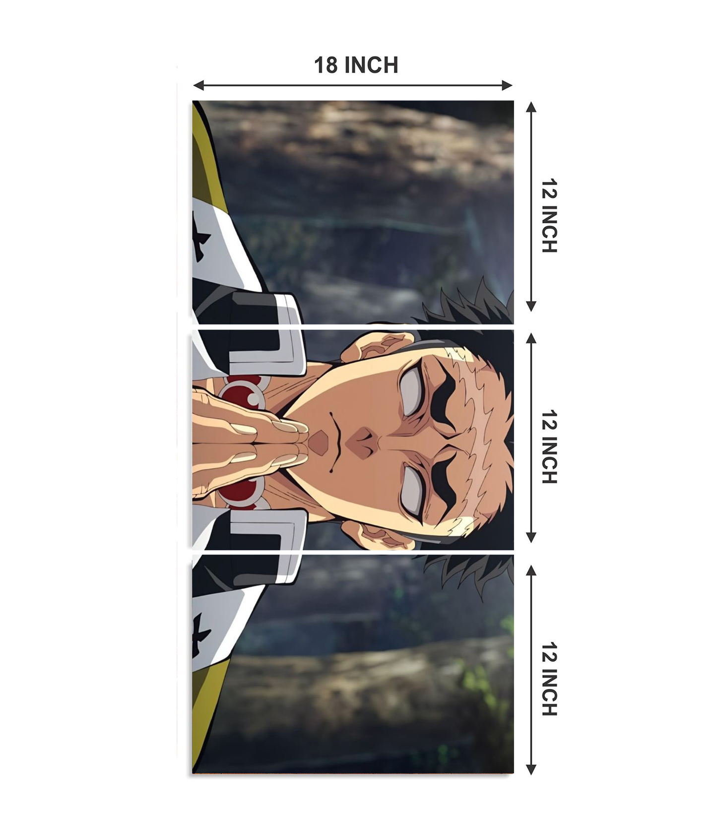 📿 Gyomei Himejima "Stone Hashira" 3-Panel Split Poster Set