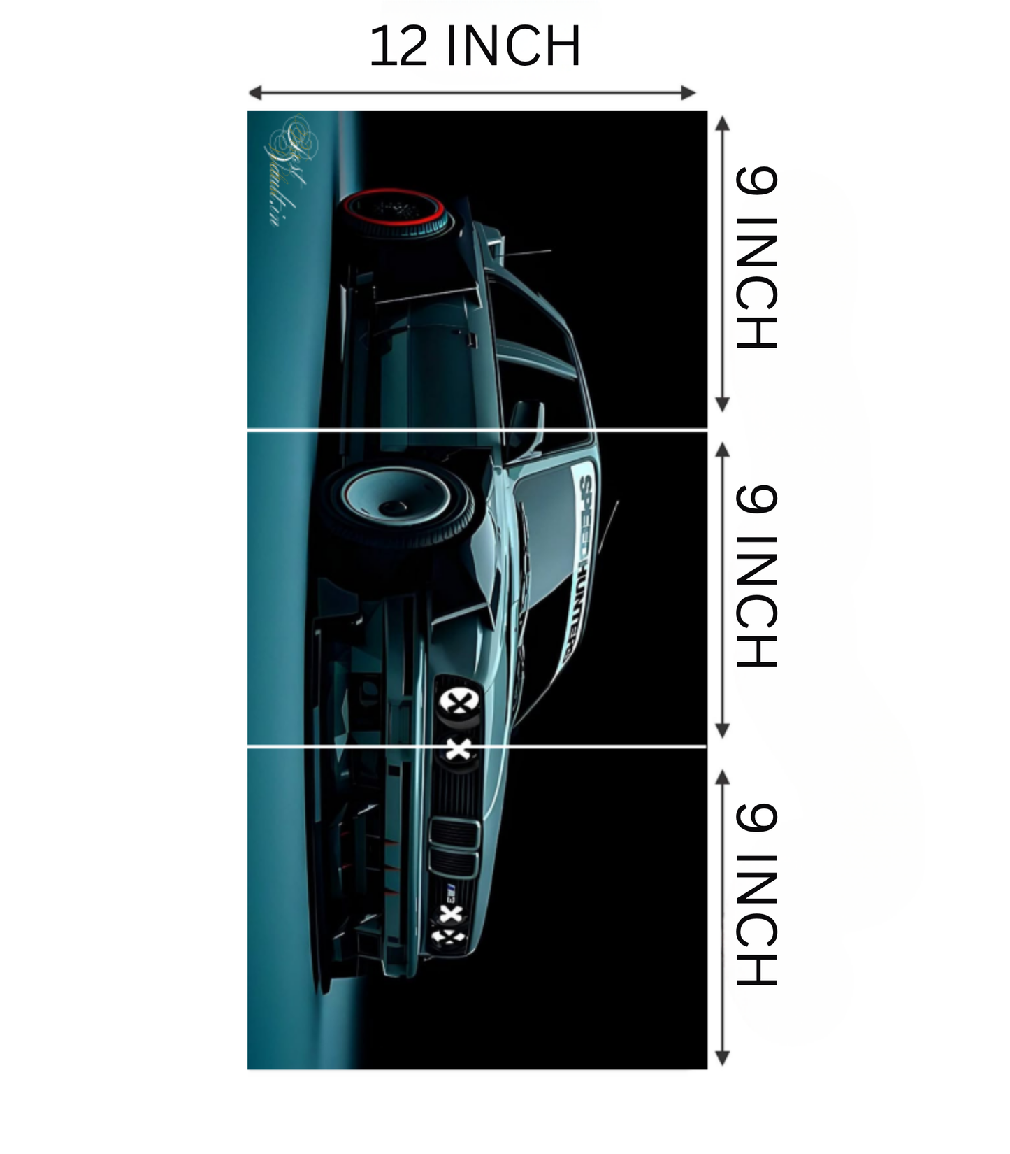 🏎️ Classic Widebody BMW "Speedhunters" 3-Panel Split Poster Set