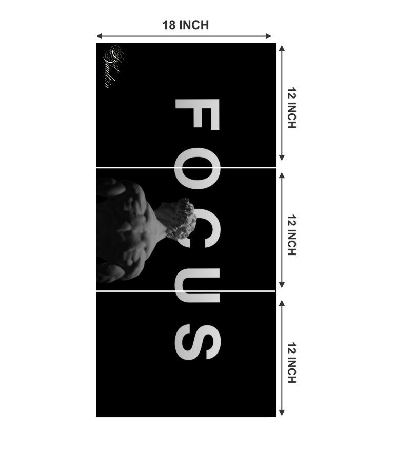 🗿 "FOCUS" Stoic Statue Minimalist 3-Panel Split Poster Set