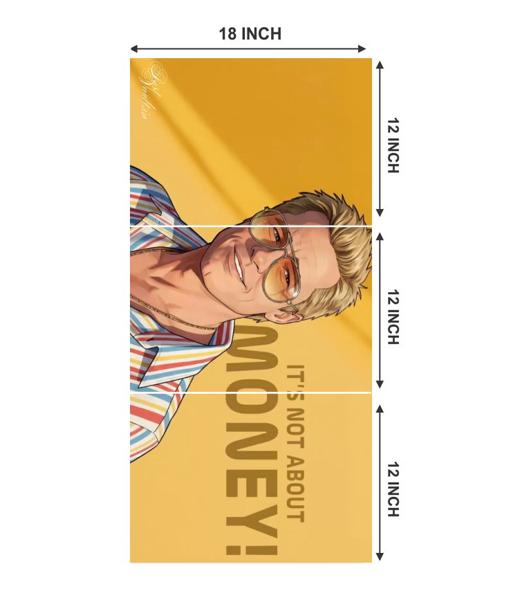 🕶️ Tyler Durden "Not About Money" 3-Panel Split Poster Set
