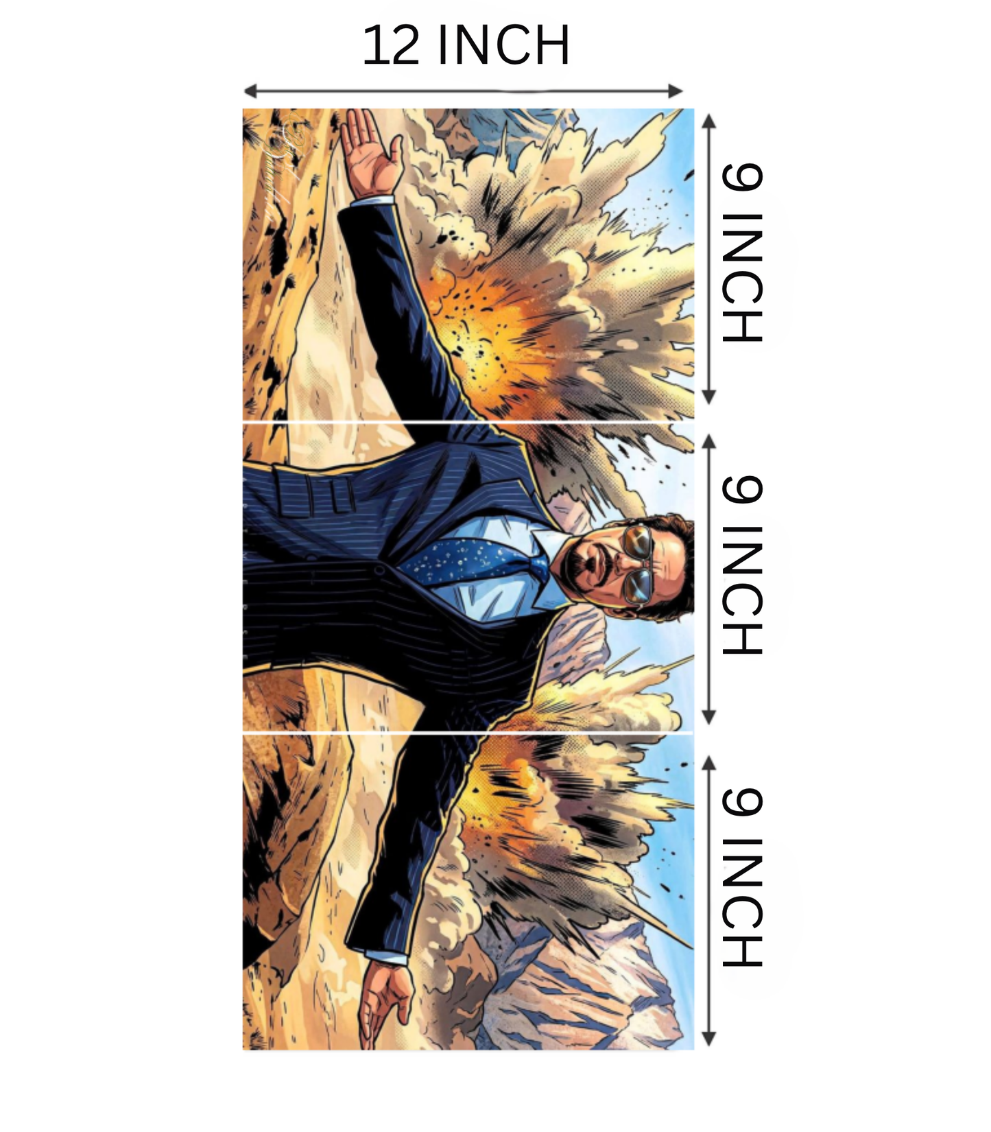 💥 Tony Stark "The Jericho" Comic Style 3-Panel Split Poster Set
