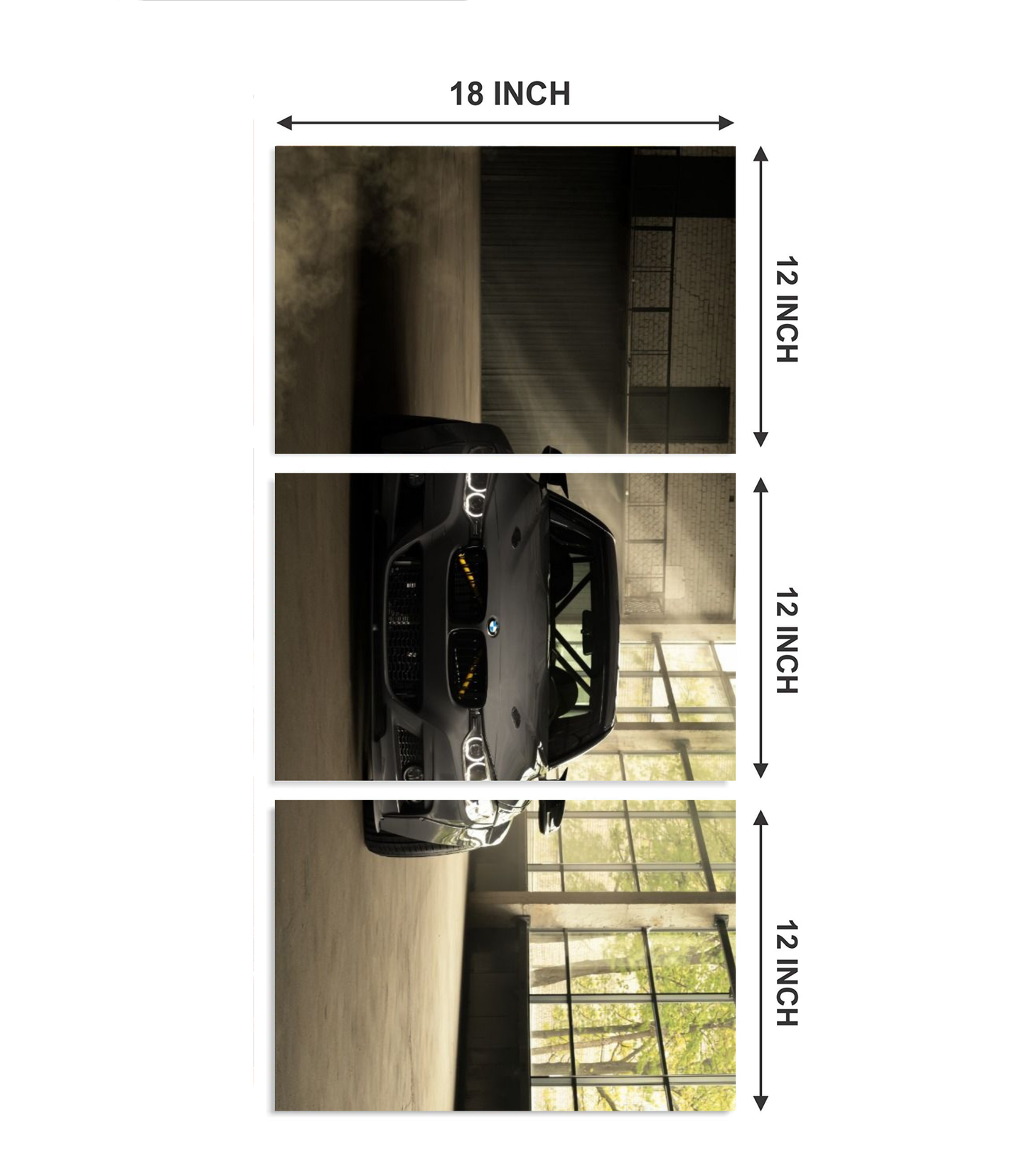🚘 Premium BMW "Industrial Garage" 3-Panel Split Poster Set