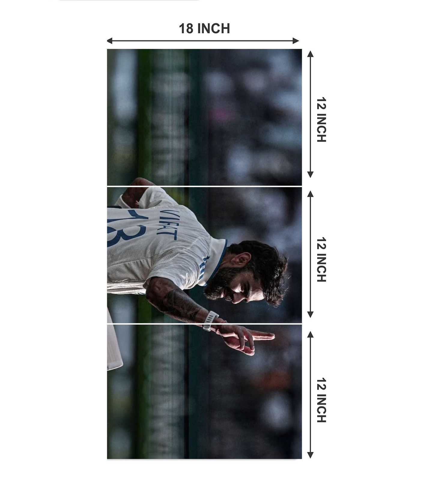 🏏 Virat Kohli "King Kohli" Cinematic 3-Panel Split Poster Set
