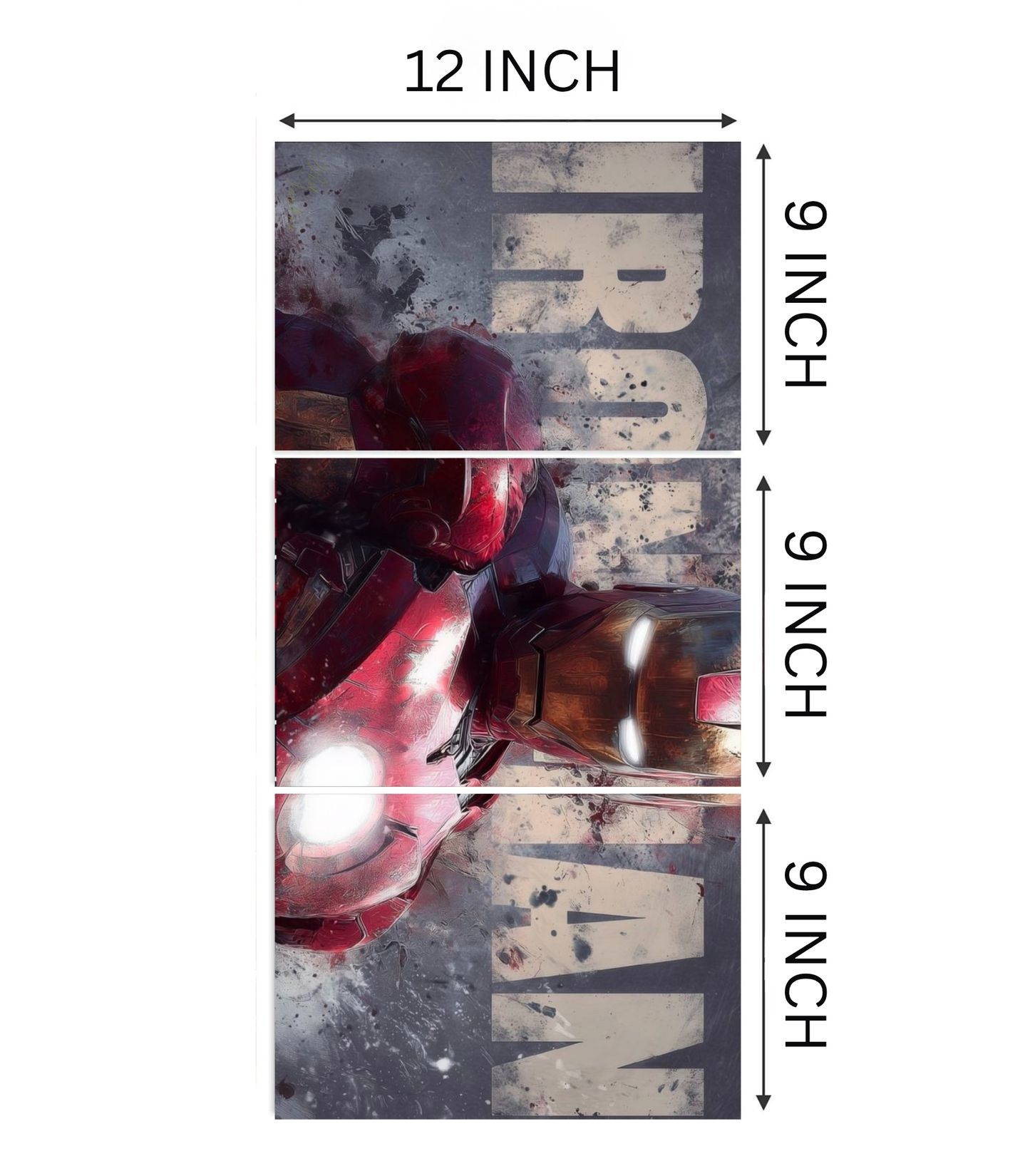 🦾 Iron Man "Armored Avenger" 3-Panel Split Poster – 300 GSM Premium Set