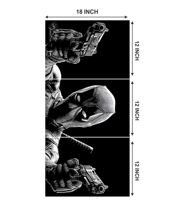 ⚔️ Deadpool "Maximum Effort" Monochrome 3-Panel Split Poster Set