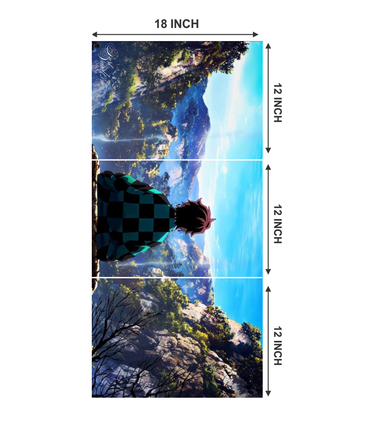 ⛰️ Demon Slayer "Tanjiro's Horizon" Scenic 3-Panel Split Poster Set