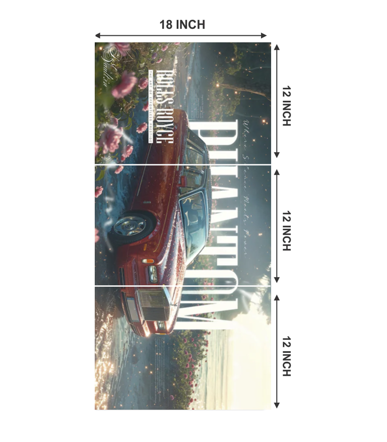 ✨ Classic Rolls-Royce Phantom "Ethereal Elegance" 3-Panel Split Poster Set