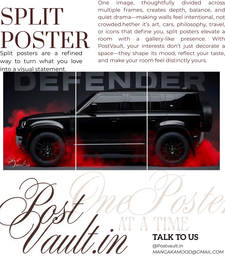 🚙 Land Rover Defender "Crimson Smoke" Cinematic 3-Panel Split Poster Set