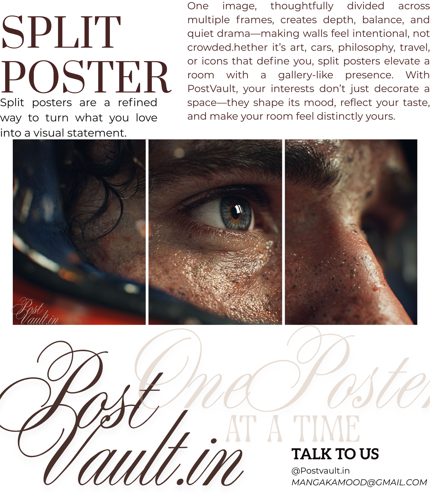 👁️ "Absolute Focus" Cinematic Macro 3-Panel Split Poster Set A4