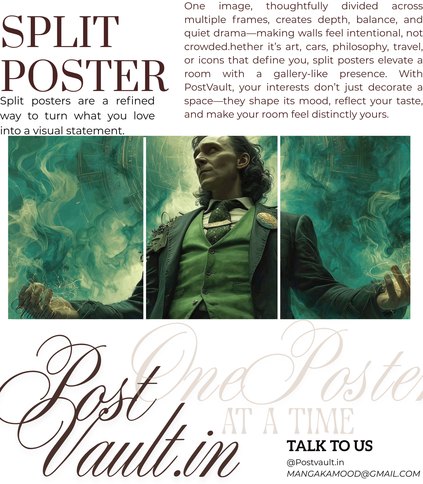 🐍 Loki "Glorious Purpose" Cinematic 3-Panel Split Poster Set