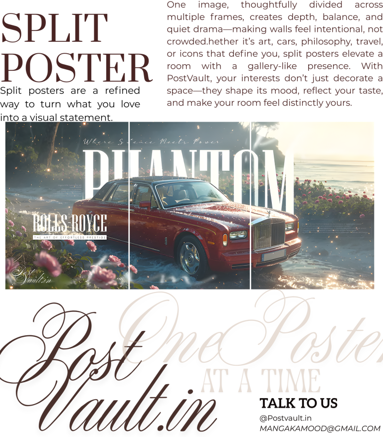 ✨ Classic Rolls-Royce Phantom "Ethereal Elegance" 3-Panel Split Poster Set