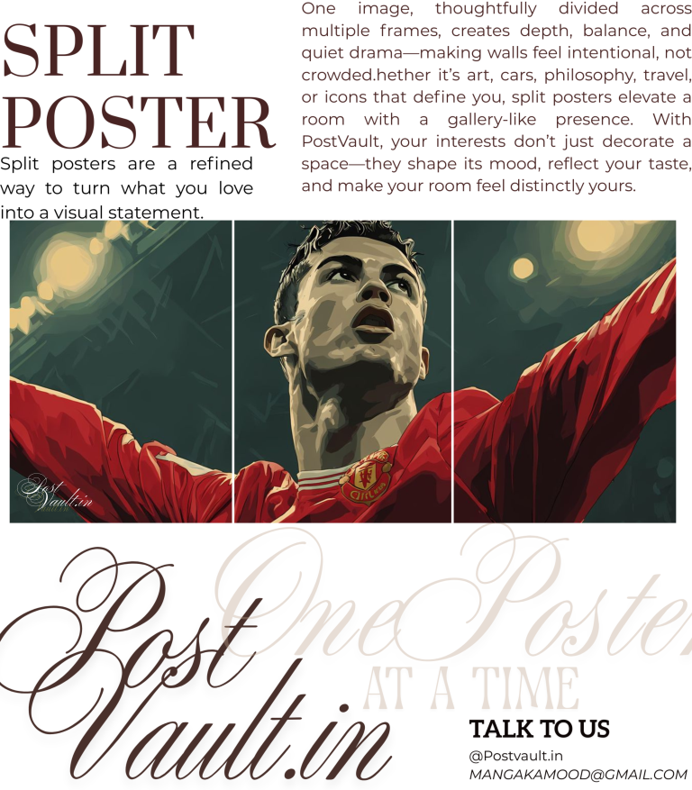 ⚽ Cristiano Ronaldo "CR7 Legacy" Cinematic 3-Panel Split Poster Set