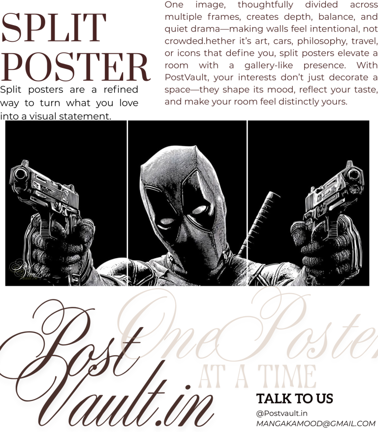 ⚔️ Deadpool "Maximum Effort" Monochrome 3-Panel Split Poster Set